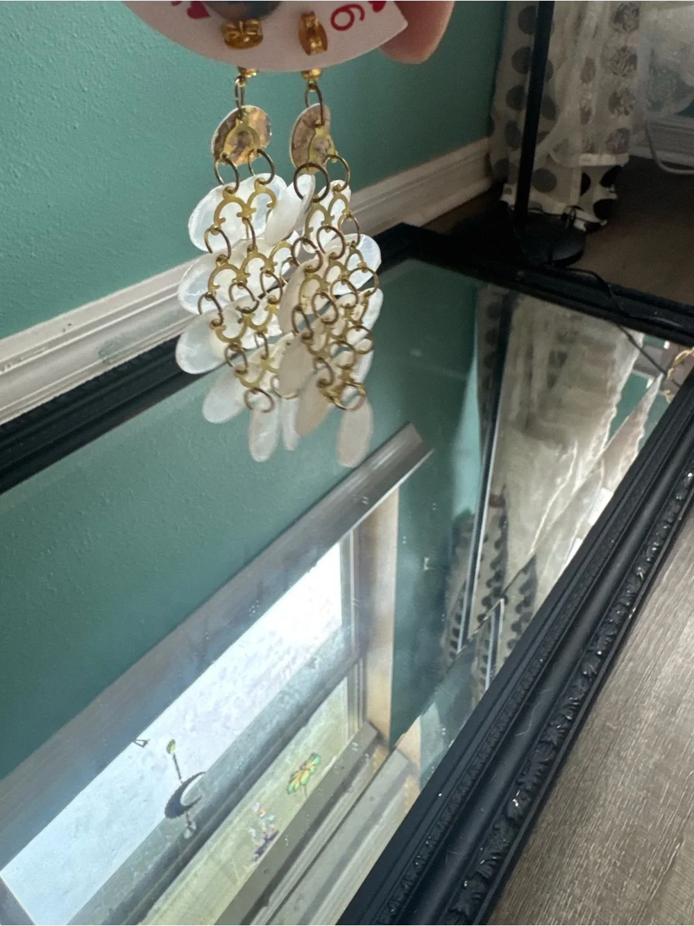 White Capiz Shell earrings